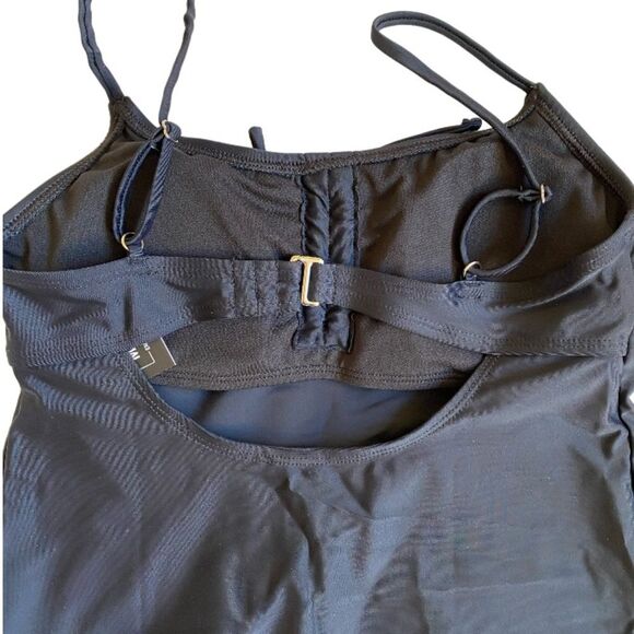 NWT Salt + Cove Tie Front Tankini Top Women's Sz XS Black Swim Top Beach Summer - Picture 8 of 11